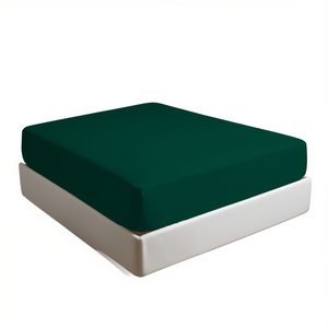 Sábana Ajustable 100% Algodón Verde Oscuro Individual Francés 90x190cm - Product Image 3