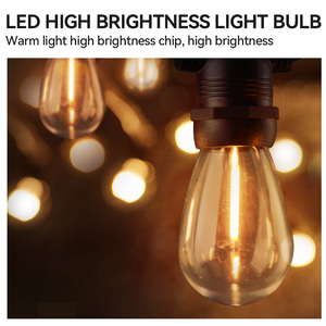 Dingdian LED Dây đèn kỳ nghỉ lễ hội trang trí LED chiếu sáng PC Nordic Đèn 80 E12 S15 ngoài trời không thấm nước LED 50ft IP44 - Product Image 5