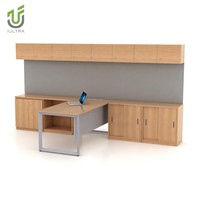 Bureau de direction contemporain IULTRA en forme de L avec rangement latéral
