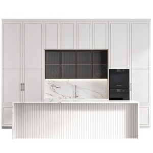 Tủ bếp hiện đại cao cấp phong cách Ý, phủ laminate trắng, đóng gói rời - Product Image 5