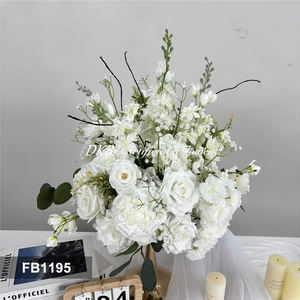 DKB Vente en gros de roses artificielles blanches en soie, hortensias, centres de table, grandes et petites tailles, boules de fleurs pour mariage - Product Image 3