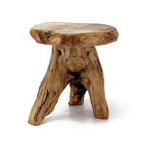 Organic Shape Tree Stump Mushroom Stool Live Natural Edge Side Table Plant Stand Nightstand for Bedroom Furniture