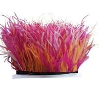 Bordures en plumes d'autruche mélangées et teintes, pour robes de soirée, accessoires décoratifs pour vêtements