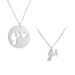 Perhiasan modis ibu memegang anak bentuk hati cinta liontin liontin kalung kustom hadiah Hari Ibu - Product Image 5