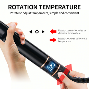 PRITECH Tourmaline chuyên nghiệp tóc Curler nhanh-sưởi ấm tóc quăn sắt với xoay kiểm soát nhiệt độ - Product Image 2