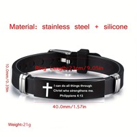 Pulseras de Silicona Suave Religiosas de Acero Inoxidable Haomi, Accesorios de Moda Personalizados, Pulsera Cristiana con Versículos Bíblicos