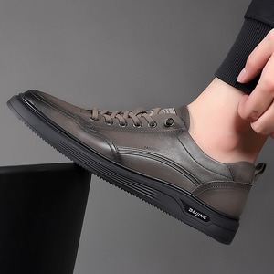 Zapatos de Cuero Casuales y Transpirables para Hombre, Zapatos de Vestir de Cuero Genuino Antideslizantes de Alta Calidad, Estilo Elegante y Moderno - Product Image 4