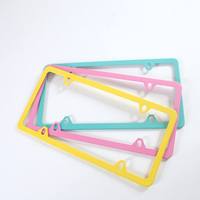 BOLONG Cadre de plaque d'immatriculation en plastique ABS standard américain à 4 trous, plusieurs couleurs disponibles, logo personnalisé, support de plaque d'immatriculation de voiture américaine