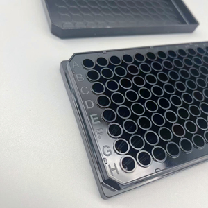 Placas de Cultivo de Tejidos de Poliestireno Transparente de 96 Pocillos con Tapa, Libres de RNasa y DNasa, Envueltas Individualmente, Material PP, Recubrimiento <span class=keywords><strong>TC</strong></span>, ISO13485, Negro - Product Image 2