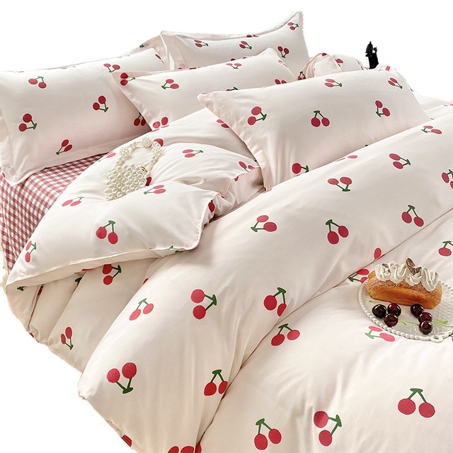 4 Piece 100% Polyester Microfiber Printed Duvet Cover Bedsheet Soft Microfiber Fabric Bed Sheet Bedding Set