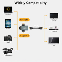2 en 1 pour adaptateur HD femelle vers mini mâle/micro mâle Connecteur convertisseur pour tablette PC pour adaptateur HDTV