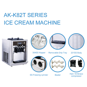 220Vテーブルトップポータブルアイスクリームマシン自動3フレーバーミニ小型アイスクリームマシン - Product Image 4