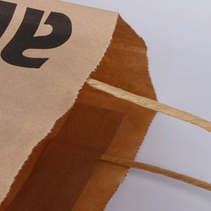 Bolsa de Papel Kraft para Comida para Llevar, Bolsa de Papel para Restaurante, Café, Comida Rápida, con Asa - Product Image 3