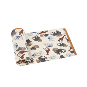 100% coton biologique bébé <span class=keywords><strong>couverture</strong></span> doux respirant Swaddle Wrap nouveau-né motif Animal literie pour enfants - Product Image 6