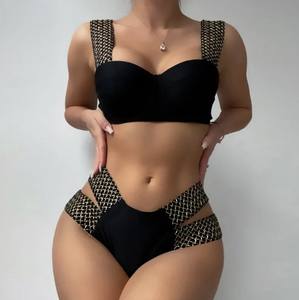 Set di costumi da bagno con Logo personalizzato Set di <span class=keywords><strong>reggiseno</strong></span> e mutandine Set Bikini bella ragazza biancheria intima da donna Push up <span class=keywords><strong>reggiseno</strong></span> e perizoma - Product Image 1