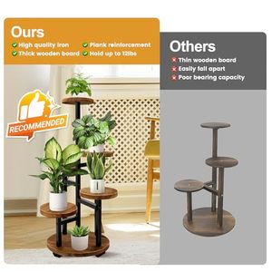 Pianta alta in legno in stile antico con più angoli <span class=keywords><strong>a</strong></span> più piani per <span class=keywords><strong>ripiani</strong></span> <span class=keywords><strong>a</strong></span> fiori interni per soggiorno camera da letto - Product Image 3