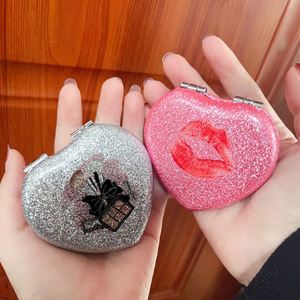 <b>Small</b> Foldable Pocket Cosmetic Mirrors Factory Wholesale Double-Sided Makeup Pocket Mirror Heart <b>Small</b> Foldable Makeup Mirror - Product Image 5