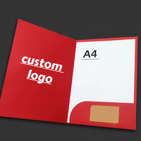 Dossier en carton A4 de haute qualité, durable, avec logo personnalisé, dossier de présentation avec porte-cartes pour la promotion de la marque