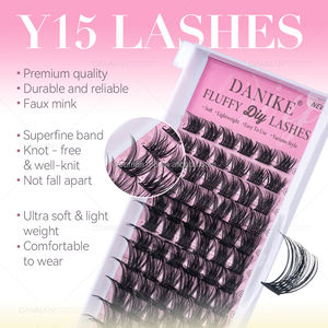 DANIKE热熔DIY睫毛托盘Y15混合8-15毫米D卷曲睫毛簇薄带仿貂皮个人假睫毛 - Product Image 5