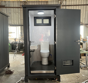 Toilettes portables doubles en gros, cabine de douche mobile, lavabo préfabriqué écologique en acier galvanisé pour écoles et parcs - Product Image 1
