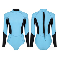 DIVESTAR OEM Grosir Desain Kustom 2mm Neoprene Tahan Air Lengan Panjang Resleting Belakang Wanita Seksi Wetsuit Surfing Diving Spring Front