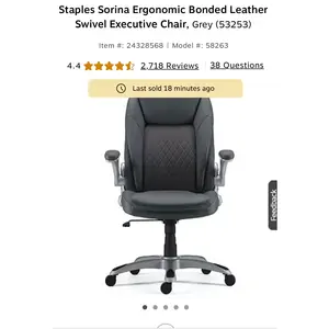 Staples Ergonomic <b>Swivel</b> <b>Desk</b> <b>Chair</b> - Product Image 3
