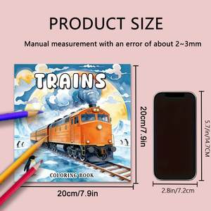 Libro de Colorear Creativo de Trenes para Adultos, <span class=keywords><strong>Libros</strong></span> de Colorear Personalizados para Artistas, Papelería, Relajación Corporal y Mental, Libro con Logotipo Personalizado - Product Image 6