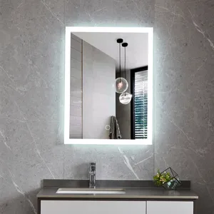Hot Selling Touch Switch Smart Mirrors Modern Ip44 Sandblasted Anti-Fog Led Bathroom Mirror With Light