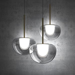 Lámpara Colgante de Vidrio Minimalista Moderna Italiana con LED y Altura Ajustable - Tamaño Mediano para Comedor, Dormitorio, Barra de Bar - Product Image 2