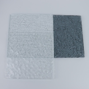 Panneau de verre décoratif stratifié en résine à texture givrée effet glace craquelée avec effet vague d'eau pour cloison de hall d'hôtel et revêtement mural - Product Image 4