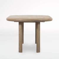 Table à manger extensible en bois de chêne naturel avec pieds, bords arrondis, design moderne, durable