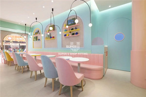 Muebles de Decoración para Tiendas de Confitería Rosas, Muebles de Exhibición Personalizados para Yogurterías, Diseño Interior a Medida para Heladerías - Product Image 2
