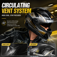 Casque de moto intégral au design épuré, certifié DOT, double visière, système de ventilation anti-buée pour la course