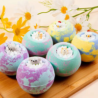 OEM Boules de Bain Moussantes Naturelles Biologiques Vegan Spa Relaxant Fizzier en Forme de Cœur Coffret Cadeau de Bombe de Bain avec Huile de Phéromone