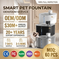 Fontaine à eau pour animaux de compagnie intelligente modulaire automatique de 120 ml en ABS et acier inoxydable 304, compatible lave-vaisselle, mignonne, alimentée par batterie, certifiée CE FCC RoHS OEM
