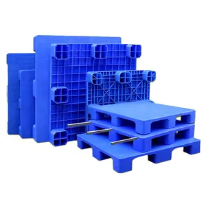 Ağır plastik dokuz ayak HDPE mavi palet depo sanayi depolama lojistik çelik plastik palet satılık