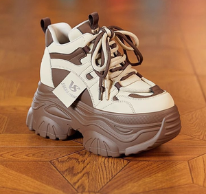 Nuove <span class=keywords><strong>Sneakers</strong></span> Comode <span class=keywords><strong>con</strong></span> <span class=keywords><strong>Suola</strong></span> Spessa e <span class=keywords><strong>Alta</strong></span>, Scarpe Sportive da <span class=keywords><strong>Donna</strong></span> di Design <span class=keywords><strong>con</strong></span> Fondo Rinforzato - Product Image 1