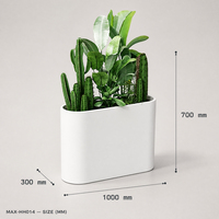 Bac à plantes commercial haut en acier thermolaqué blanc pour entrée d'hôtel, hall de bureau, place publique, jardin