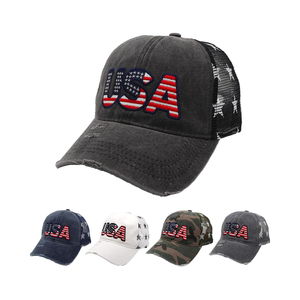 4-я патриотическая шляпа дальнобойщика-американский флаг, дизайн США, 3D вышивка и сетчатая ткань-летняя шапка унисекс - Product Image 1