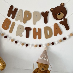 Instagram bruno Bear Cross-Border Instagram che tira bandiera bandiera della festa di compleanno luna piena bandiera decorazione per il giorno speciale del bambino - Product Image 2