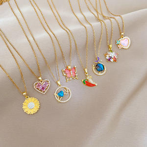 Encantadora estrella Luna <span class=keywords><strong>diablo</strong></span> ojo collar de acero inoxidable elegante insecto mariposa libélula flor forma Collar para mi <span class=keywords><strong>hija</strong></span> - Product Image 1