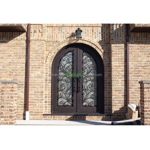 Nuevos Diseños/Modelos de Puertas de Hierro Forjado de Seguridad Residencial de Lujo <span class=keywords><strong>2023</strong></span>/Puertas Principales de Hierro Forjado - Product Image 2