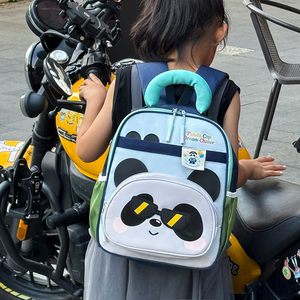 กระเป๋าเป้สะพายหลังเด็กอนุบาลลายการ์ตูนแพนด้า กันน้ำ ป้องกันการโจรกรรม RFID บุด้วยหนังแท้ ไนลอน สำหรับเด็กผู้ชายและเด็กผู้หญิง ความจุ 20-36 ลิตร - Product Image 1