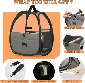 Free Sample Pet <b>Bird</b> Carrier for Travel, <b>Bird</b> Travel Cage Bag with <b>Stand</b>, Tray and <b>Feeding</b> Cup, Portable and Lightweight - Product Image 3