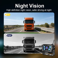Moniteur sans fil 7 pouces avec 4 caméras, enregistreur DVR à écran quadruple, kit de caméra de recul numérique sans fil 4 canaux pour camping-car, camion, remorque