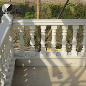 Qyang trang trí sang trọng Pháp xây dựng thiết kế ban công trụ cột đá tự nhiên lan can đá cẩm thạch trắng balusters lan can - Product Image 5