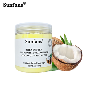 Masque capillaire hydratant au beurre de karité biologique avec huile de noix de <span class=keywords><strong>coco</strong></span> et acides aminés, formule concentrée, masque capillaire anti-frisottis - Product Image 2