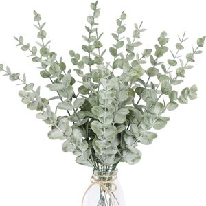 Hojas de Eucalipto Artificiales Realistas de Alta Calidad, Planta de 3 Ramas para Decoración del Hogar, Estilo Europeo Romántico, para el Día de la Madre y Navidad - Product Image 1