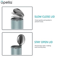 Poubelle à pédale ronde de 5 litres seau de rangement en acier inoxydable à fermeture silencieuse pour chambre poubelle poubelle