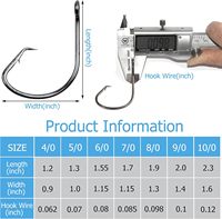 Hameçons circulaires 7381 en acier au carbone pour la pêche en mer et en eau douce, pour poisson-chat, carpe, bar rayé